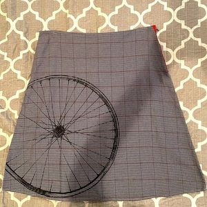 A-line cotton plaid bicycle skirt